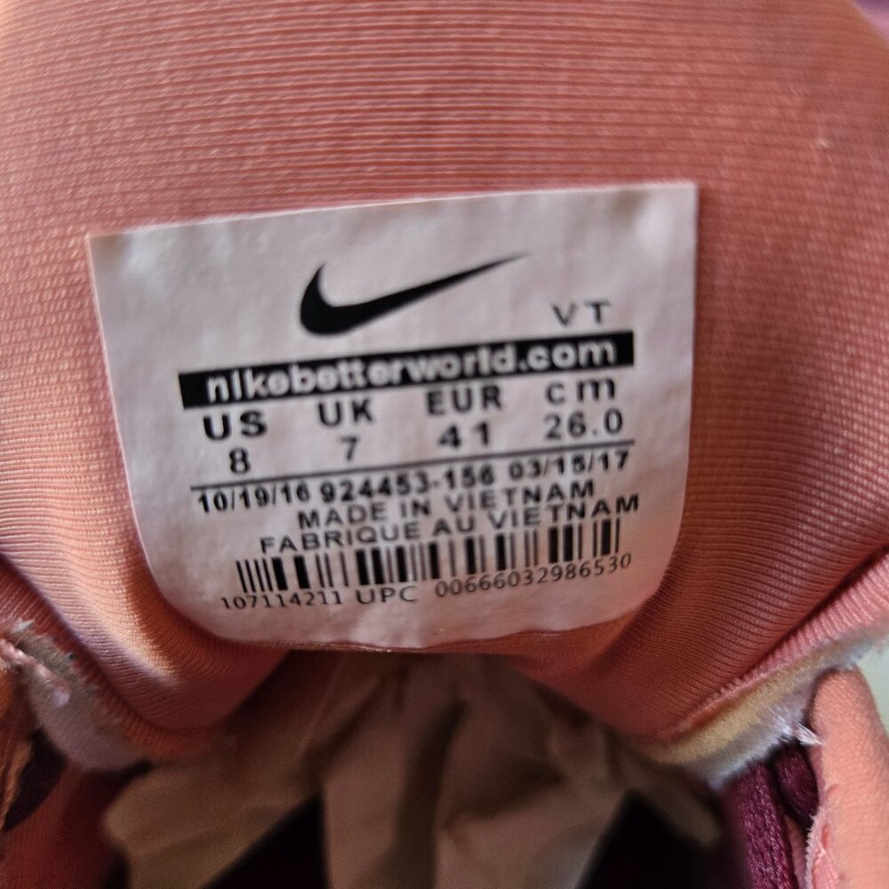 Nike Air VaporMax Plus Peach Maroon Gradient Women's 8 - Picture 8 of 8